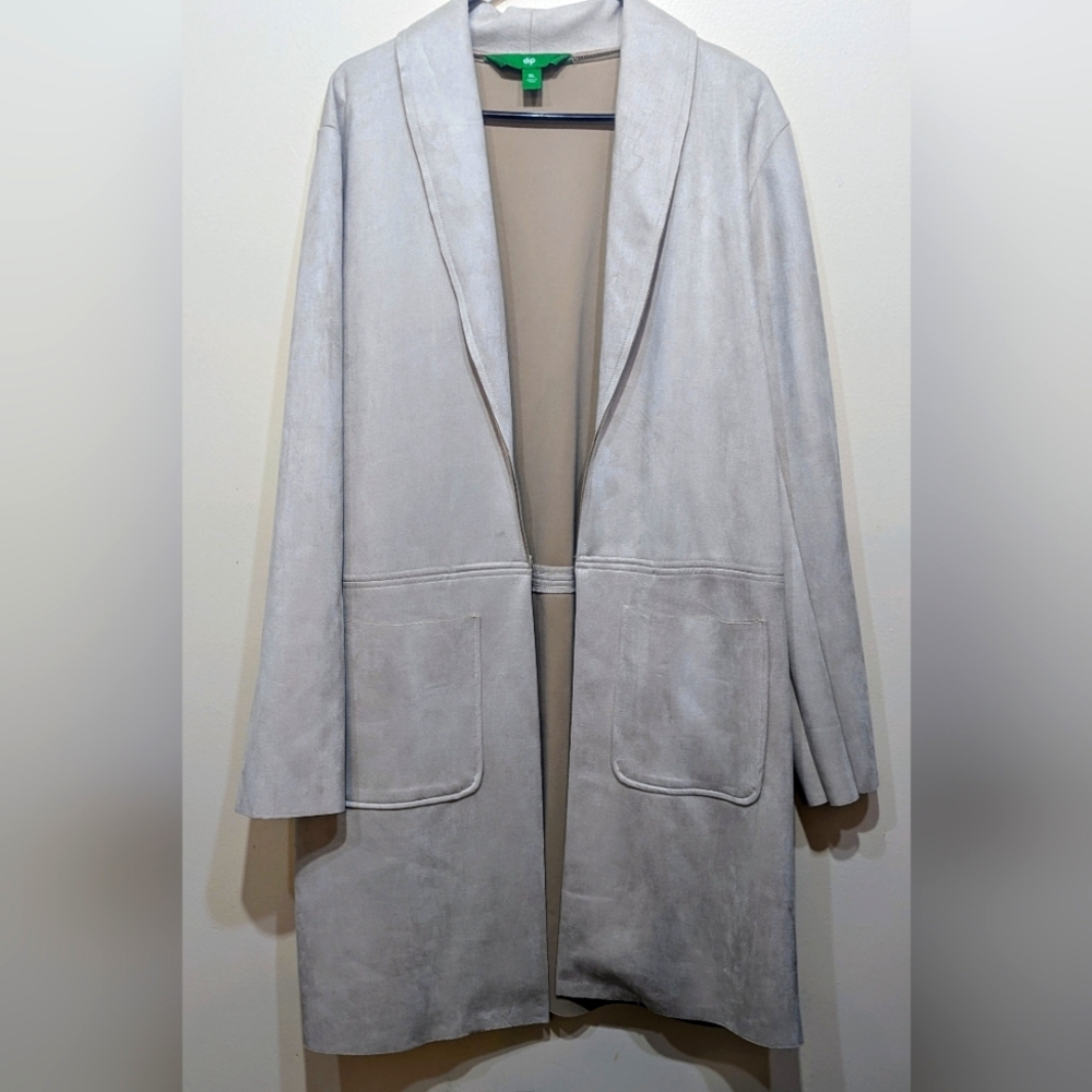 Faux suede long dress jacket XL